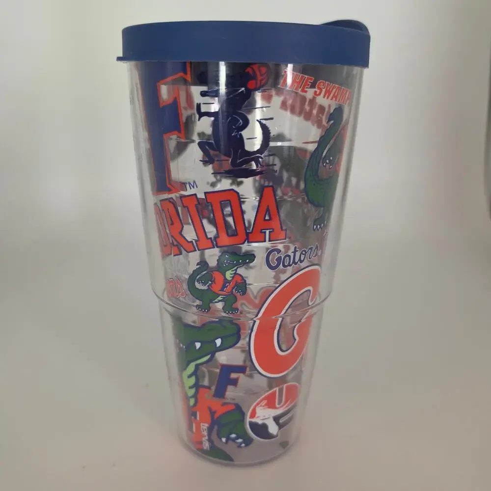 TERVIS University of Florida Gators 24oz Insulated Tumbler Blue Orange Clear Lid